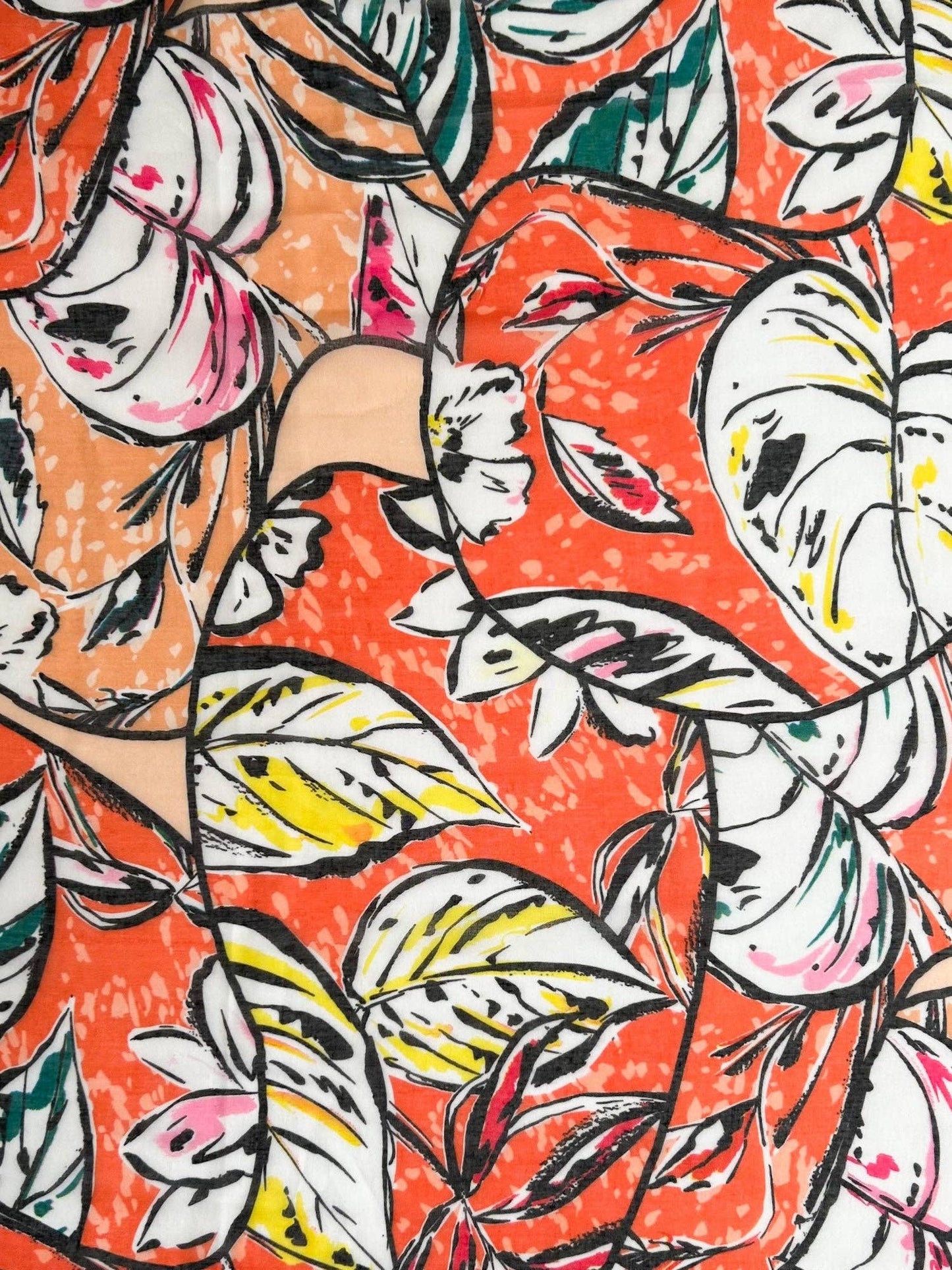Joanne - Spring/Summer Orange Leaf Scarf