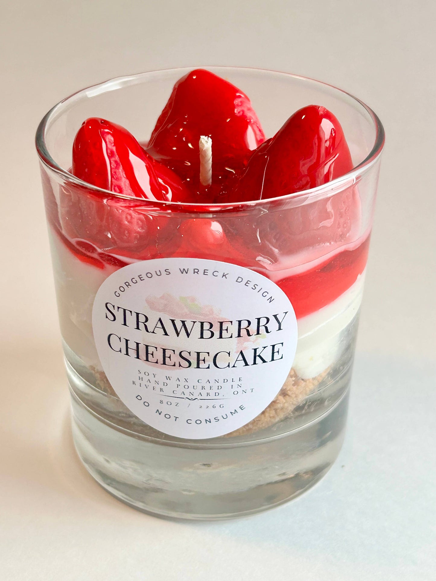 Strawberry Cheesecake Dessert Candle