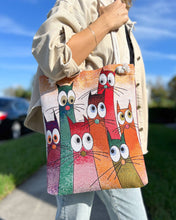 Load image into Gallery viewer, Large Eyed Cats Tote Bag