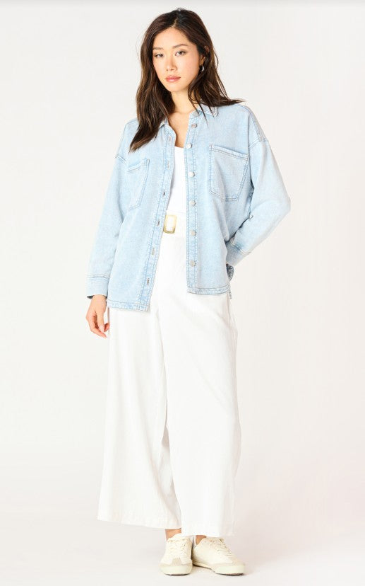 Long Sleeve Knit Denim Jacket