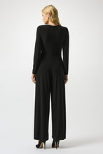 Load image into Gallery viewer, Silky Knit & Leatherette Wide-Leg Jumpsuit 253249