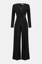 Load image into Gallery viewer, Silky Knit & Leatherette Wide-Leg Jumpsuit 253249