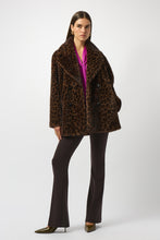 Load image into Gallery viewer, Faux Fur Leopard Print Double-Breasted Coat 253937