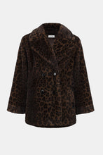 Load image into Gallery viewer, Faux Fur Leopard Print Double-Breasted Coat 253937
