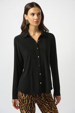 Load image into Gallery viewer, Silky Knit Button-Front Straight Blouse 253941