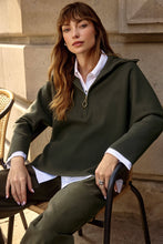 Load image into Gallery viewer, Sweater Knit Boxy Pullover With Zipped Collar 253963