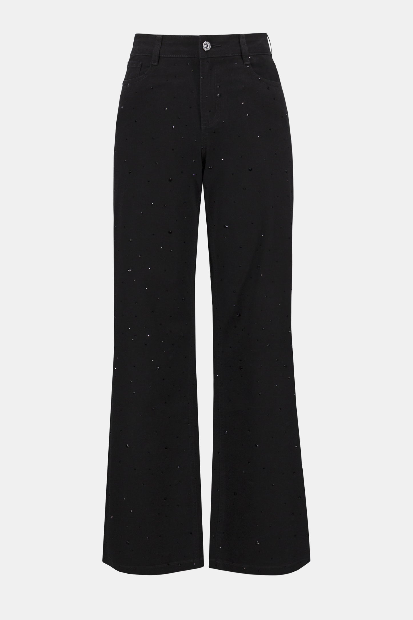 Classic Wide Leg Jeans with Rhinestones 254962