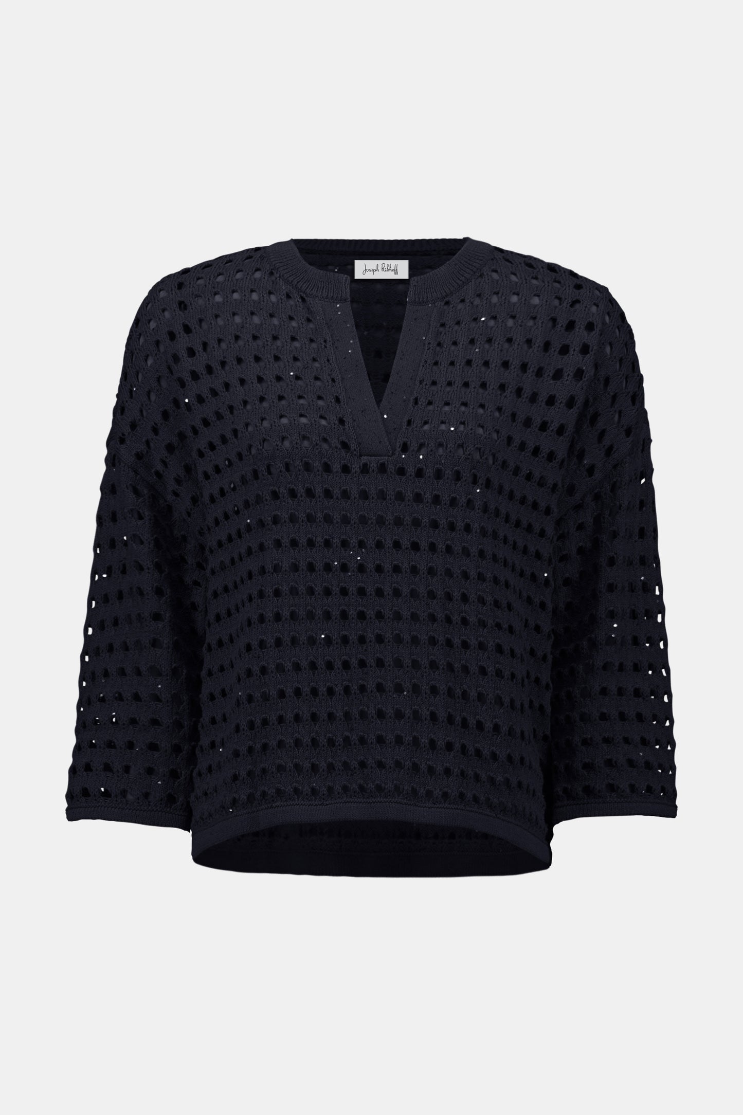 Cotton Blend Open Stitch Boxy Sweater 261925