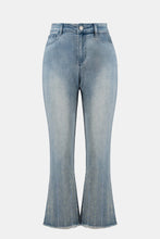 Load image into Gallery viewer, Straight Crop Jeans With Rhinestones 261945