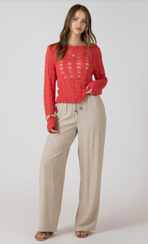 Scalloped Open Work Sweater 2727009