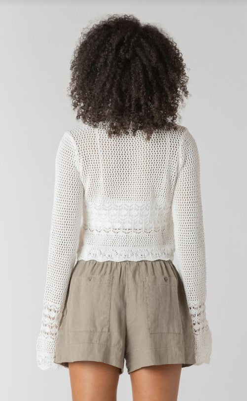 Tie Front Crochet Cardigan 2727253