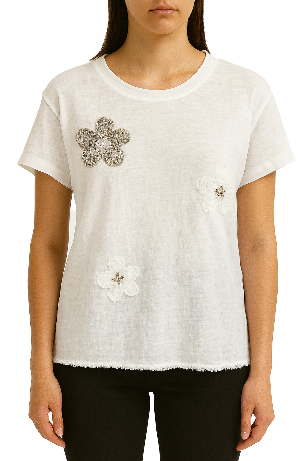 Linen Top with flowers