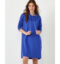 Load image into Gallery viewer, Funnel Neck Sweater Dress-Cobalt Blue