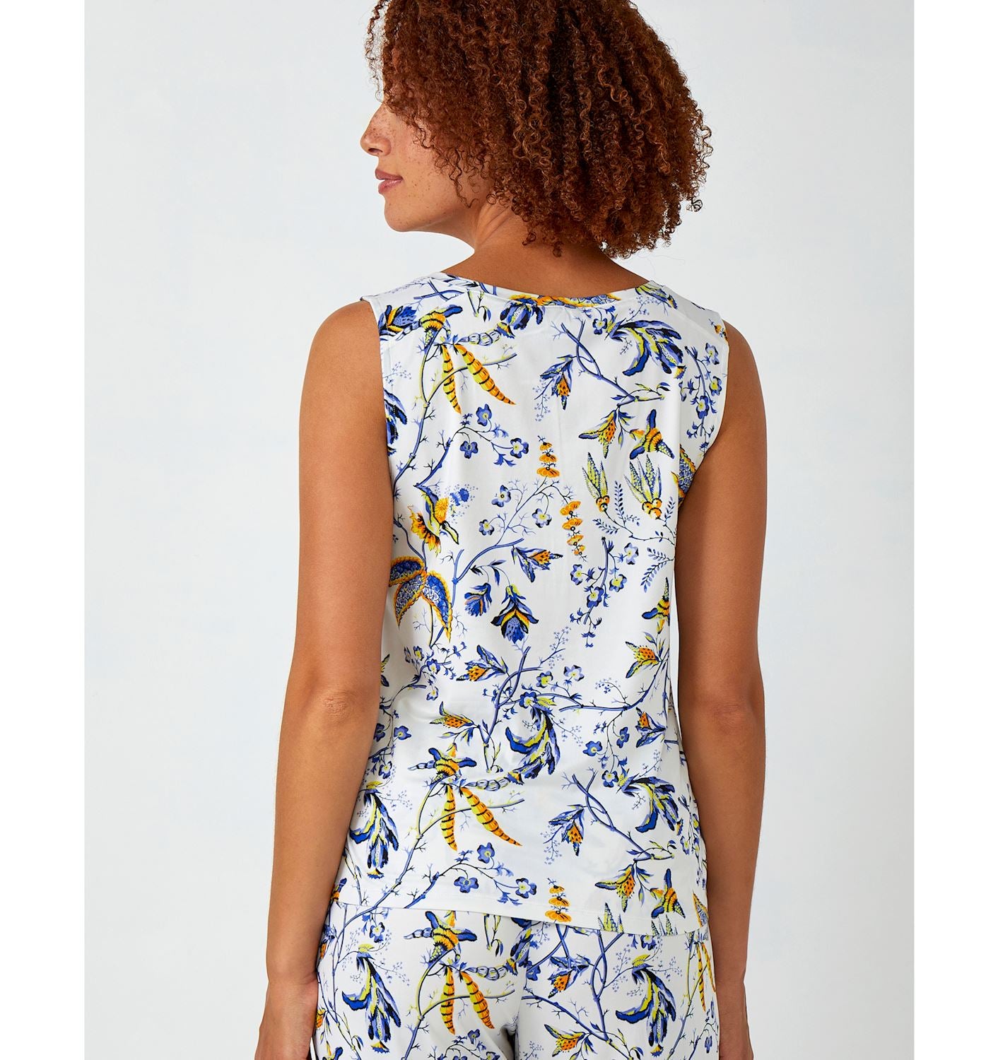 V Neck Botanical Print/Heirloom Print Tank SALE
