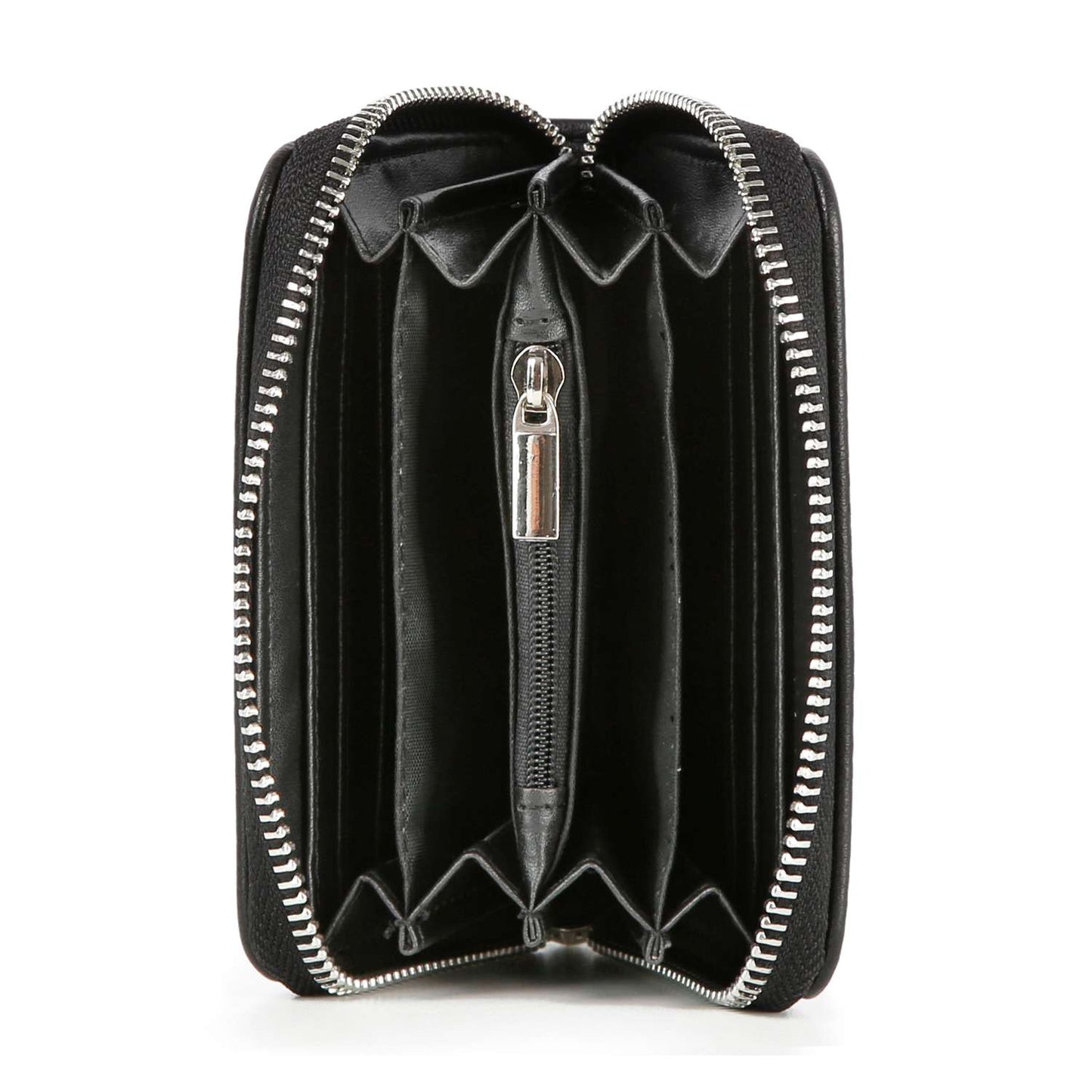 Handbag Express - Rhinestone Design Petite Zip Around Wallet