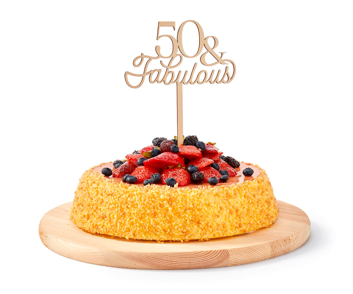 Wood Sentiment Cake Topper