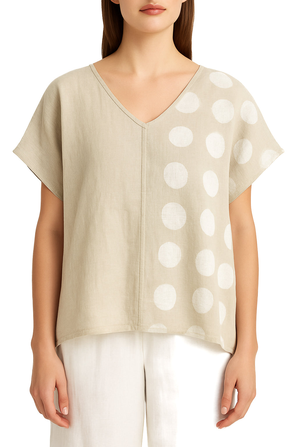 Polka Dot Linen Blouse