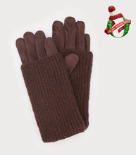 Load image into Gallery viewer, Ribbed Wrist-Warmer Faux Suede Gloves