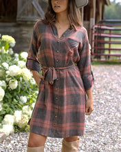 Load image into Gallery viewer, aspen plaid shirt dress SALE