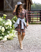 Load image into Gallery viewer, aspen plaid shirt dress SALE