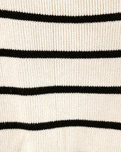 Load image into Gallery viewer, Crew Neck Striped Sweater-Natural/Black SALE