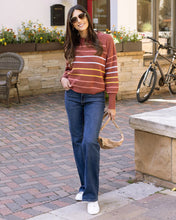 Load image into Gallery viewer, Crew Neck Striped Sweater in Terracotta Stripe SALE