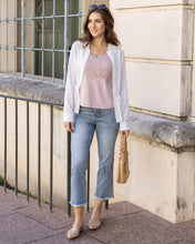 Load image into Gallery viewer, Crop Flare Denim in Medium Standard Wash SALE