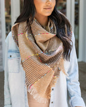 Load image into Gallery viewer, Fall Fun Plaid Scarf in Tan
