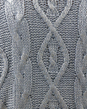 Load image into Gallery viewer, Foiled Cable Knit Sweater in Champagne Shimmer SALE