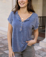 Load image into Gallery viewer, Henley Mineral Washed Tee SALE