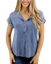 Load image into Gallery viewer, Henley Mineral Washed Tee SALE