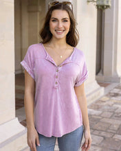 Load image into Gallery viewer, Henley Mineral Washed Tee SALE
