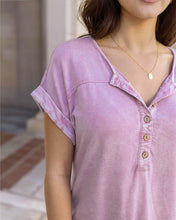 Load image into Gallery viewer, Henley Mineral Washed Tee SALE