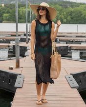 Load image into Gallery viewer, Capri Knit Swim Cover-Up in Black