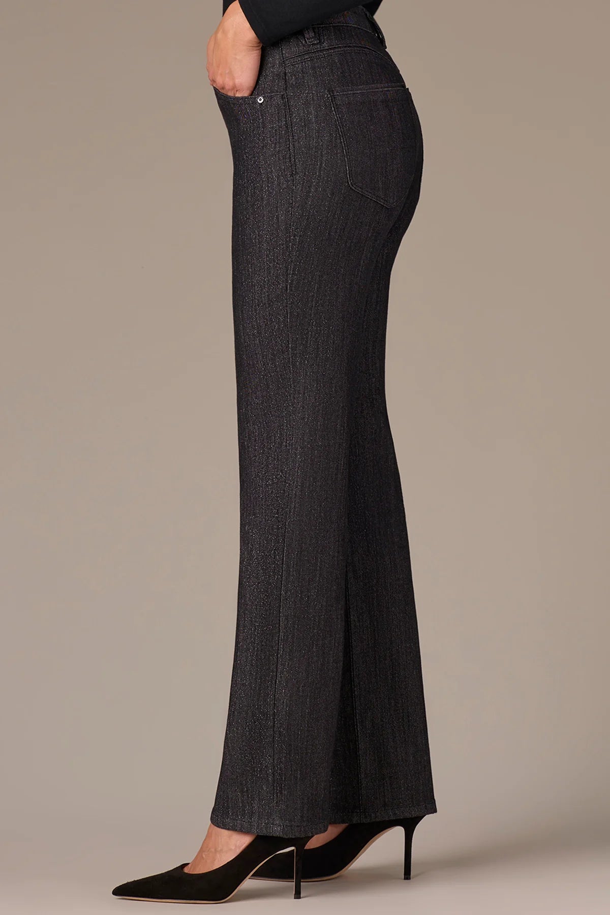 Mid-Rise Shiny Sawyer Straight Leg Jeans SALE