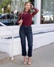 Load image into Gallery viewer, Lace Mesh Top in Port