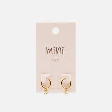 Load image into Gallery viewer, Mini Gold Huggie Earrings with Removable 4mm Cubic Zirconia in Stainless Steel