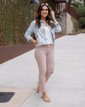 Load image into Gallery viewer, Mel's Fave Distressed Cropped Straight Legged Coloured Denim in Blush SALE