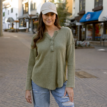 Load image into Gallery viewer, Mineral Washed Waffle Henley
