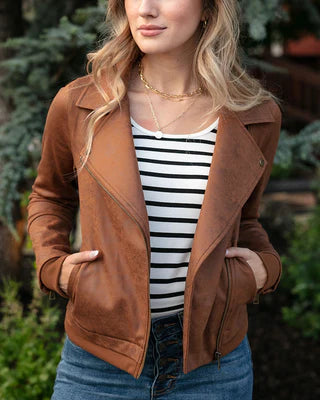 move free leather-like moto jacket