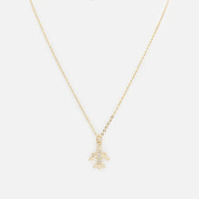 Load image into Gallery viewer, Gold Tone Small Airplane Charm Necklace with Cubic Zirconia