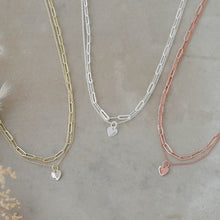 Load image into Gallery viewer, Paper Clip Heart Necklace