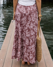 Load image into Gallery viewer, Pocket Tiered Maxi Skirt in Pink Floral-SALE