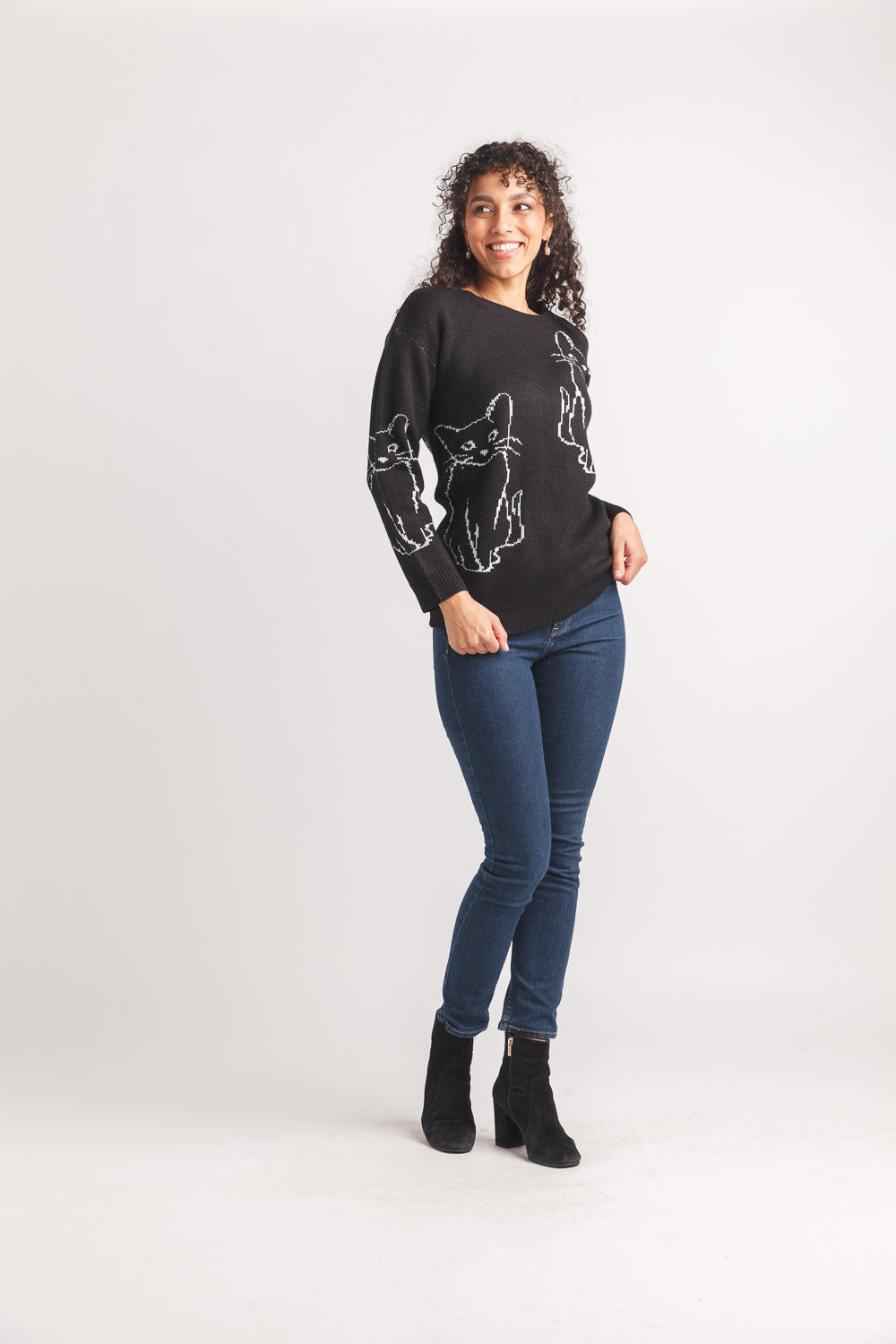 Knit Cat Intarsia Sweater