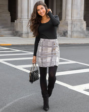 Load image into Gallery viewer, stretch plaid tweed skirt SALE