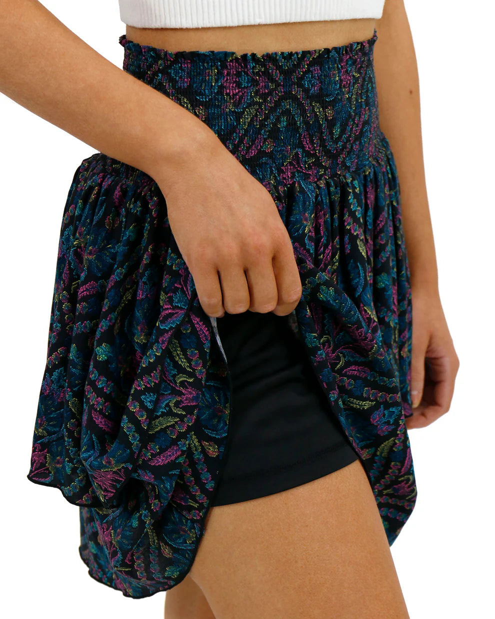 Summer Tiered Skort in Black Damask SALE