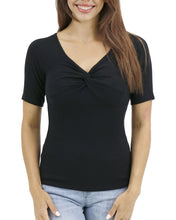 Load image into Gallery viewer, Sweetheart Short Sleeve Top In Black