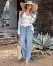 Load image into Gallery viewer, Tencel™ Lyocell Drawstring Wide Leg Pants in Chambray Wash SALE