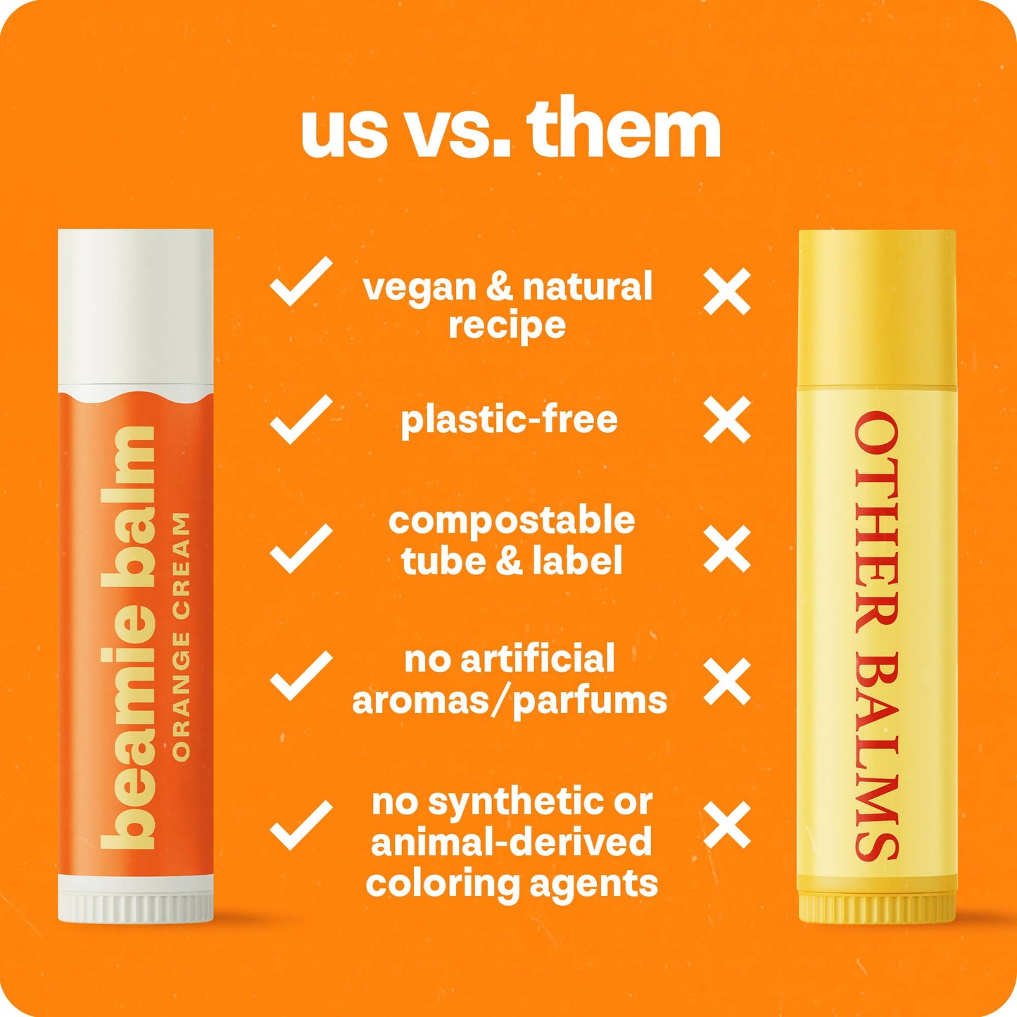 Beamie - Vegan Lip Balm, Orange Cream