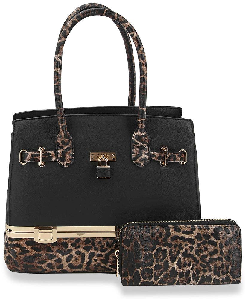 Handbag Express - Metal Frame Tote Handbag Set
